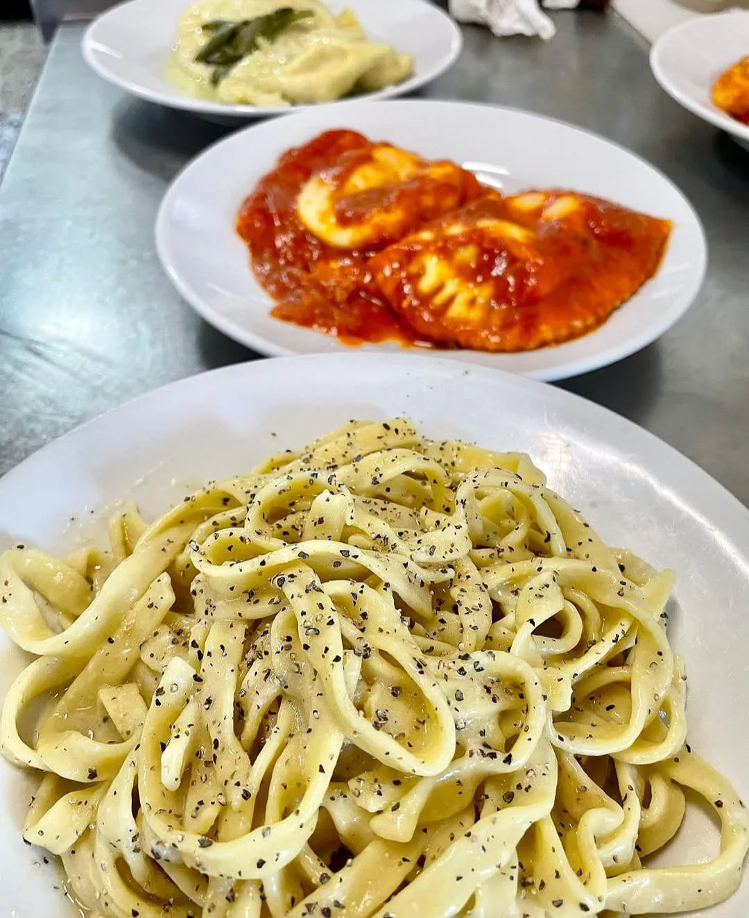 Primi piatti preparati in cucina